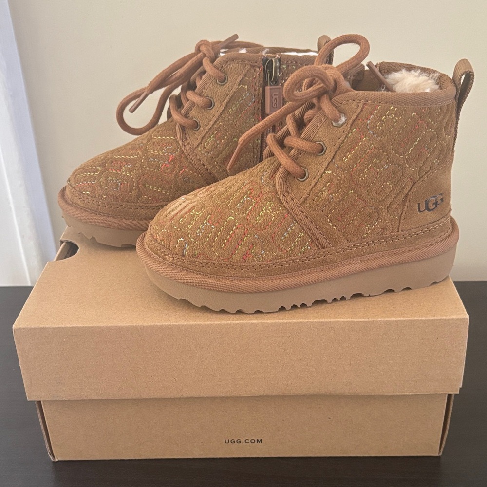 UGG Tan Quilted Kids Boots